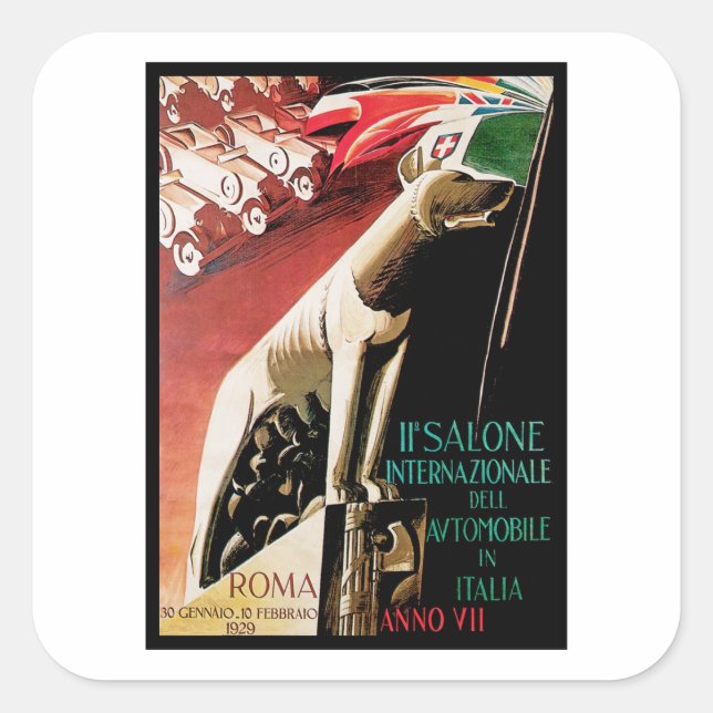 Salone Internazionale Automobile ~ Roma Quadratischer Aufkleber (Vorderseite)