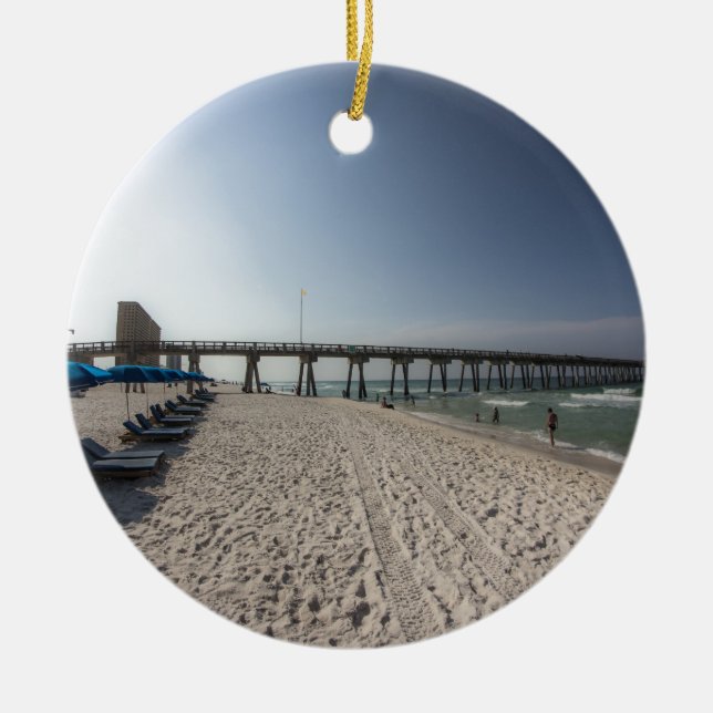Salonstühle am Panama City Beach Pier Keramik Ornament (Vorne)