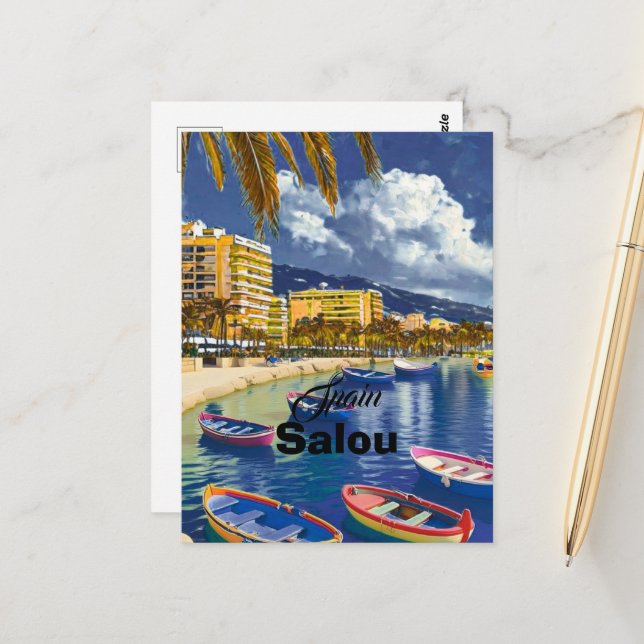 Salou Spanien Reise Postkarten Kunst, Spanien Reis (Vorderseite/Rückseite Beispiel)