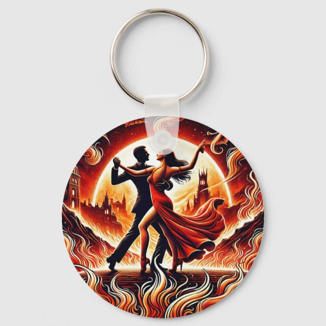 Salsa Dance in Hell Keyring - kühl, fein Design Schlüsselanhänger (Vorderseite)
