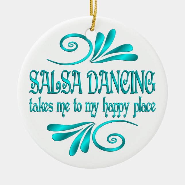 Salsa Dancing Happy Place Keramik Ornament (Vorne)