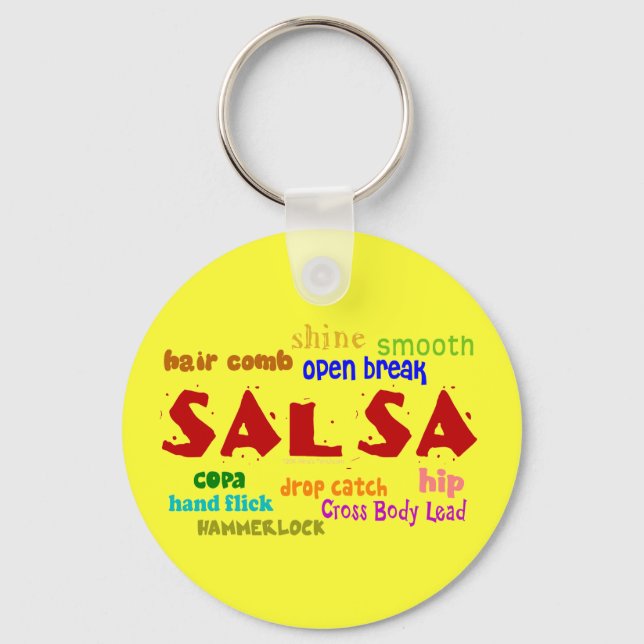 Salsa Dancing Lovers Tanzbewegungen und -bedingung Schlüsselanhänger (Vorderseite)