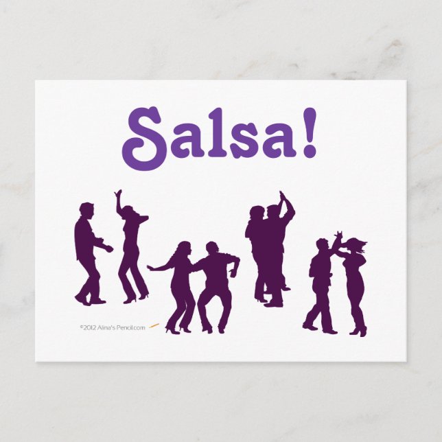 Salsa Dancing Posen Silhouetten Custom Postkarte (Vorderseite)