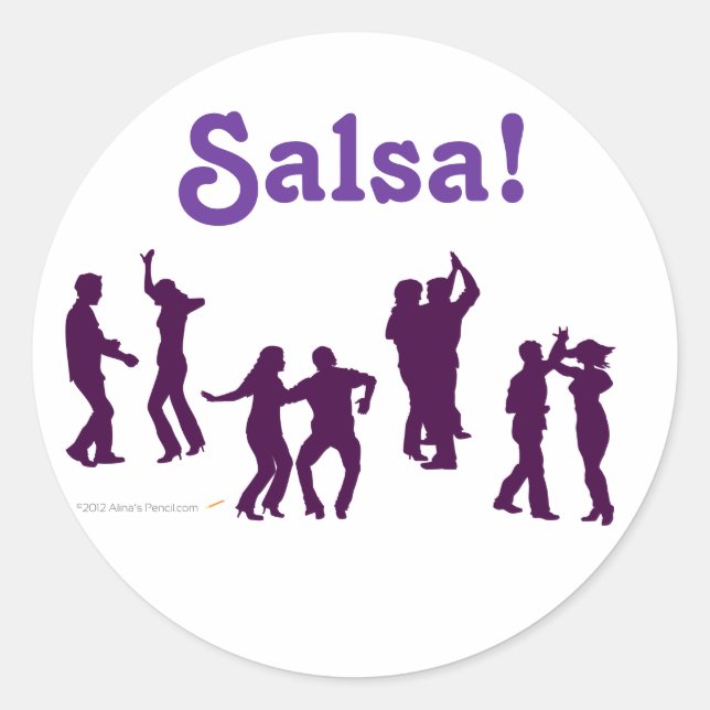 Salsa Dancing Posen Silhouetten Custom Runder Aufkleber (Vorderseite)