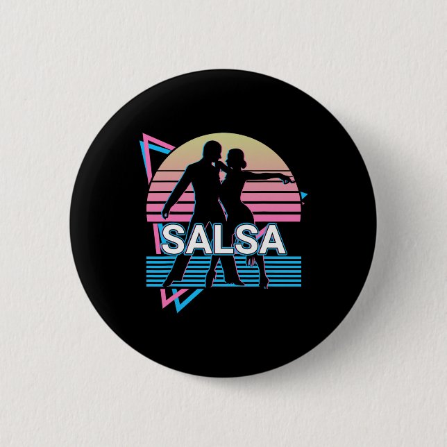 Salsa Dancing Salsa Dancer Retro Button (Vorderseite)