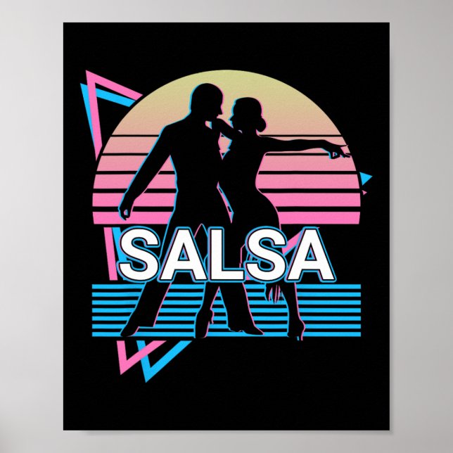 Salsa Dancing Salsa Dancer Retro Poster (Vorne)