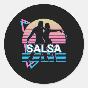 Salsa Dancing Salsa Dancer Retro Runder Aufkleber
