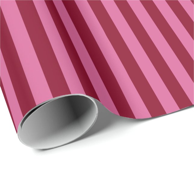 Salsa Flamingo Pink Stripe Geschenkpapier (Rolleneckpunkt)