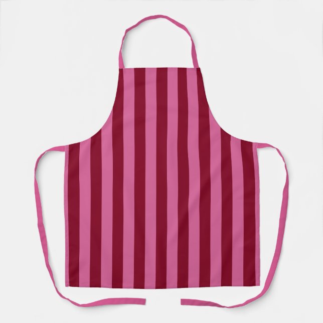Salsa Flamingo Rosa Streifen Schürze (Vorderseite)