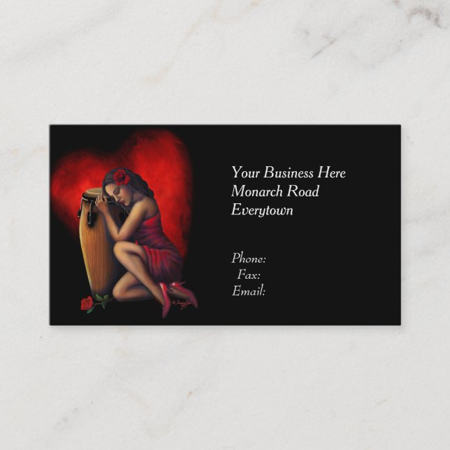 Salsa-Herzschlag-Visitenkarten Visitenkarte (Vorderseite)