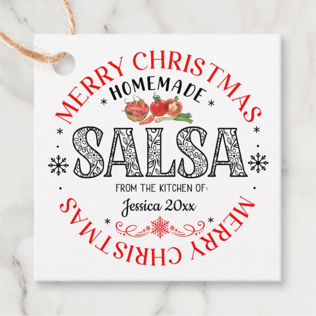Salsa Homemade frohe Weihnachten aus Küche von Geschenkanhänger (Vorderseite)