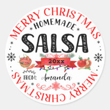 Salsa Homemade Frohe Weihnachtsname Jar lid