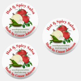 Salsa Hot & Spicy 1,5" Circle Food Label Etiketten