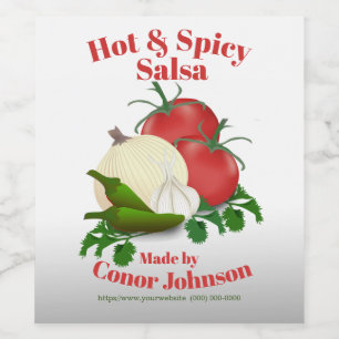 Salsa Hot & Spicy 3,5" x 4" Lebensmitteletikett Weinetikett