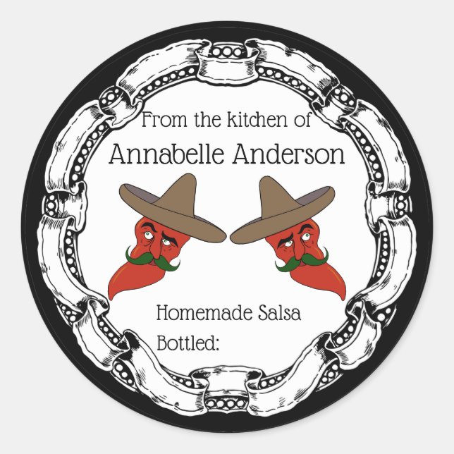 Salsa Label personalisieren Runder Aufkleber (Vorderseite)