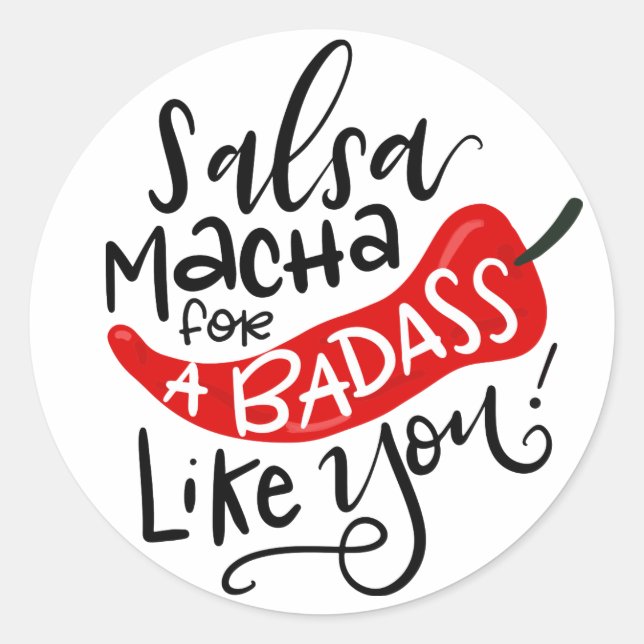 Salsa Macha Food Label, handgekocht Runder Aufkleber (Vorderseite)