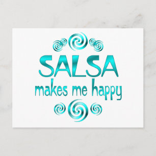 Salsa macht mich glücklich postkarte