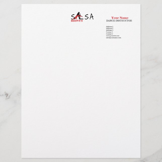 Salsa Moves - Letterhead Briefkopf (Vorderseite)