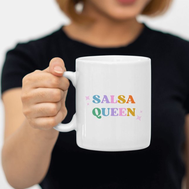 Salsa Queen Retro Moderne farbenfrohe niedliche Ta Kaffeetasse (Von Creator hochgeladen)