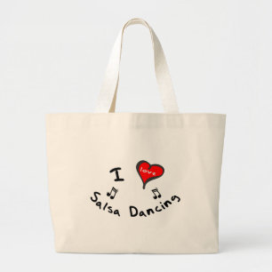 Salsa-Tanzen-Geschenke - i-Herz-Salsa-Tanzen Jumbo Stoffbeutel