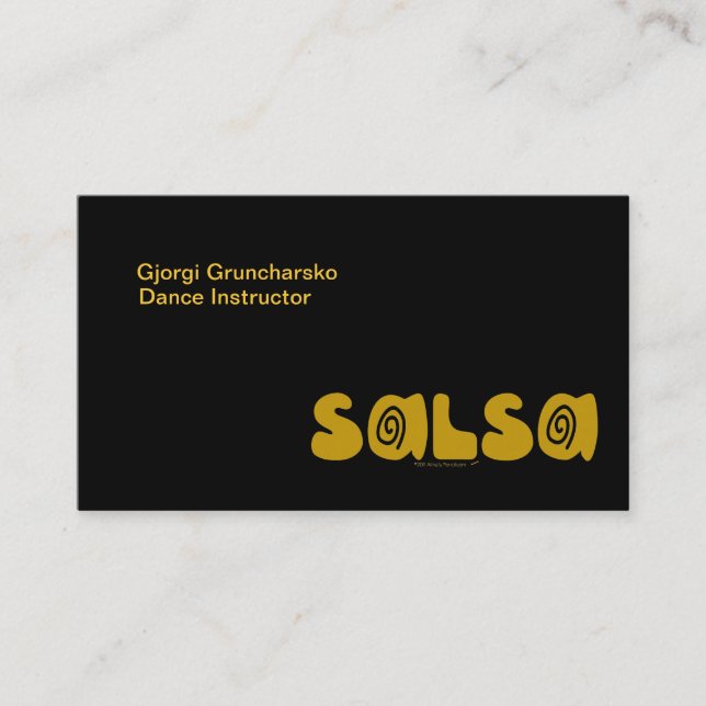 Salsa-Tanzen-GoldWirbel kundengerecht Visitenkarte (Vorderseite)