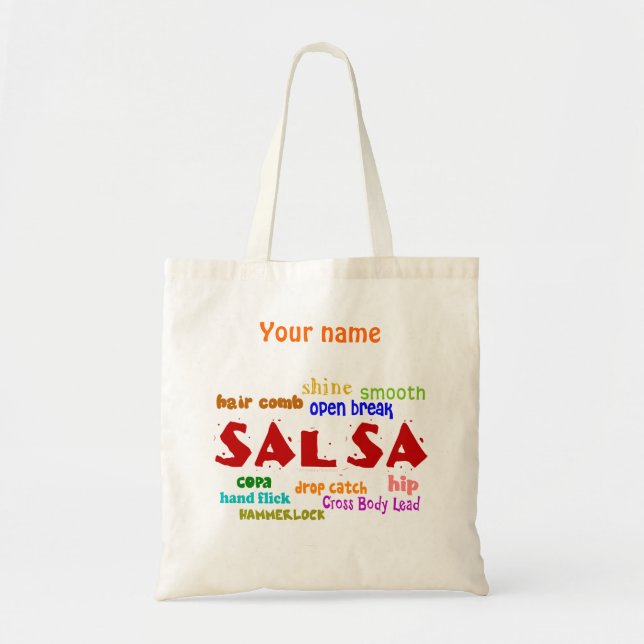 Salsa-Tanzen-Liebhaber-Tanz-individueller Name Tragetasche (Vorne)