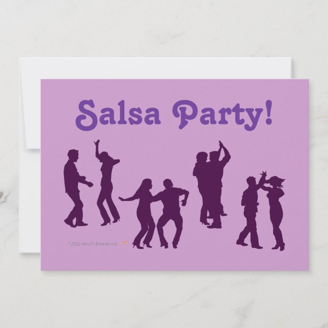 Salsa-Tanzen-Pose-Silhouetten kundenspezifisch Einladung (Vorderseite)