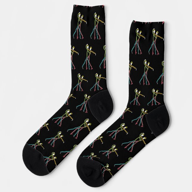 Salsa tanzende Figuren Socken (Linkes Detail)