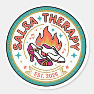Salsa-Therapie-Tanzliebhaber-Aufkleber Runder Aufkleber
