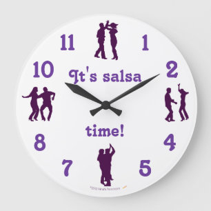 Salsa Time Dance Poses Wall Clock With Numbers Große Wanduhr