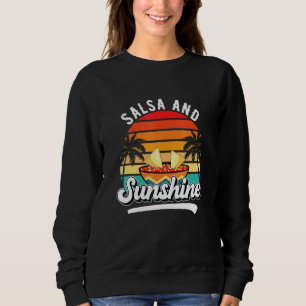 Salsa und Sonnenschein Vintage Sonnenuntergang Som Sweatshirt