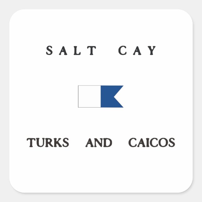 Salt Cay Turks und Caicos Alpha Dive Quadratischer Aufkleber (Vorderseite)