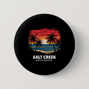 Salt Creek Beach California Surfer Palmbaum Button