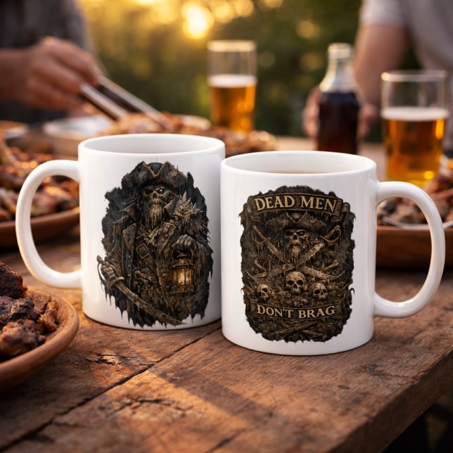 Salt-Cursed Captain Mug – Dead Men Don’t Brag Kaffeetasse (Von Creator hochgeladen)