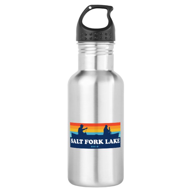 Salt Fork Lake Ohio Canoe Edelstahlflasche (Vorderseite)