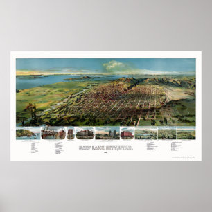 Salt Lake City, ABER Panoramakarte - 1891 Poster