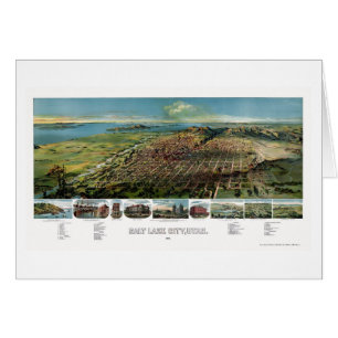 Salt Lake City, carte panoramique d'UT - 1891