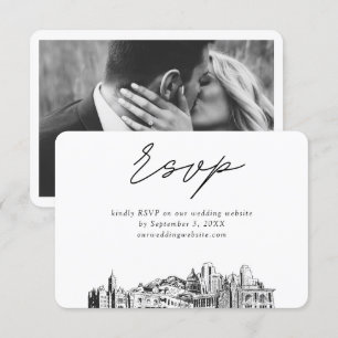 Salt Lake City Hochzeit Minimalistisch Sketch UAWG Begleitkarte
