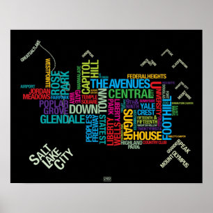 Salt Lake City-Nachbarschaften: Marmeladen-Palette Poster