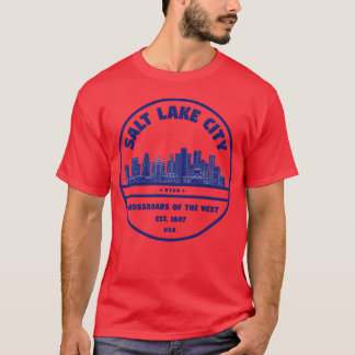 Salt Lake City Skyline Abzeichen Geschenk T-Shirt
