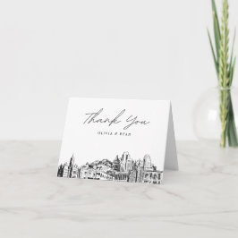 Salt Lake City Skyline Sketch Blank Danke Karte