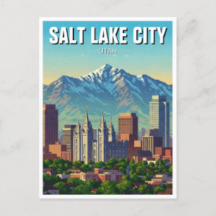Salt Lake City Skyline Utah Postkarte