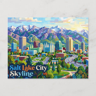 Salt Lake City Skyline Utah Postkarte