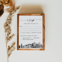 Salt Lake City Skyline Wedding RSVP Response Card