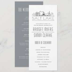 Salt Lake City Stilisierte Skyline   Hochzeitsprog Einladung