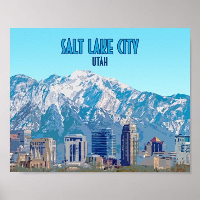 Salt Lake City Utah Downtown Vintag Poster (Vorne)