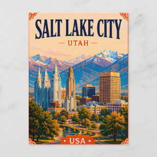 🏔️ Salt Lake City Utah Erinnerung an den Tempel Postkarte