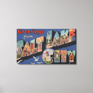 Salt Lake City, Utah - große Buchstabe-Szenen Leinwanddruck