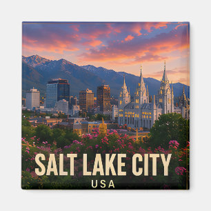 Salt Lake City Utah Landschaftliches Tal Reise Magnet