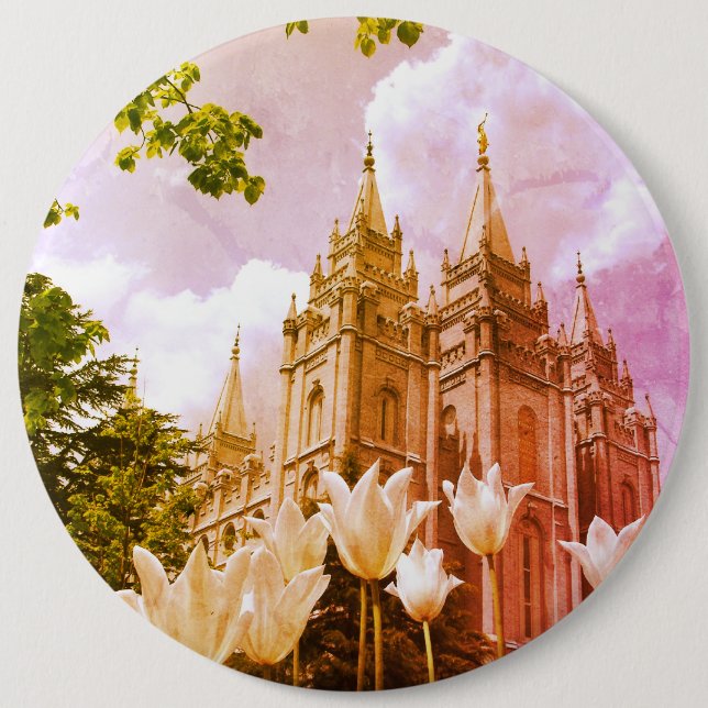 Salt Lake City, Utah Mormon Temple Button (Vorderseite)